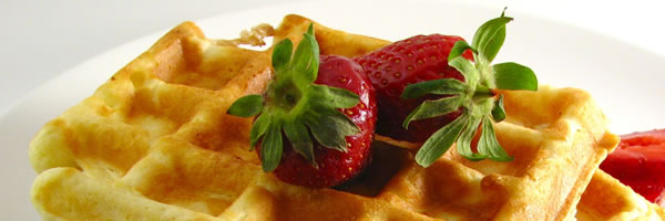 waffles & strawberries